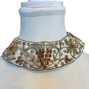 Vintage Embroidered Beaded Choker Collar – Glentex
